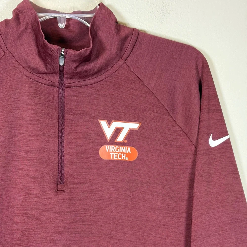 Nike Pacer Half Zip‎ Virginia Tech Hokies Maroon Pullover CU5966 Womens Large